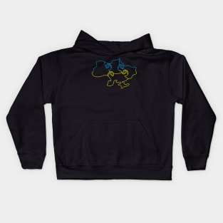 The power of unity.  Ukrainian unity Outline Kids Hoodie